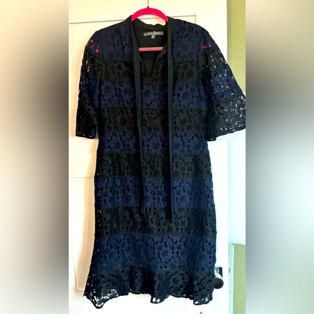 Blue and black lace dress beautifull new condition